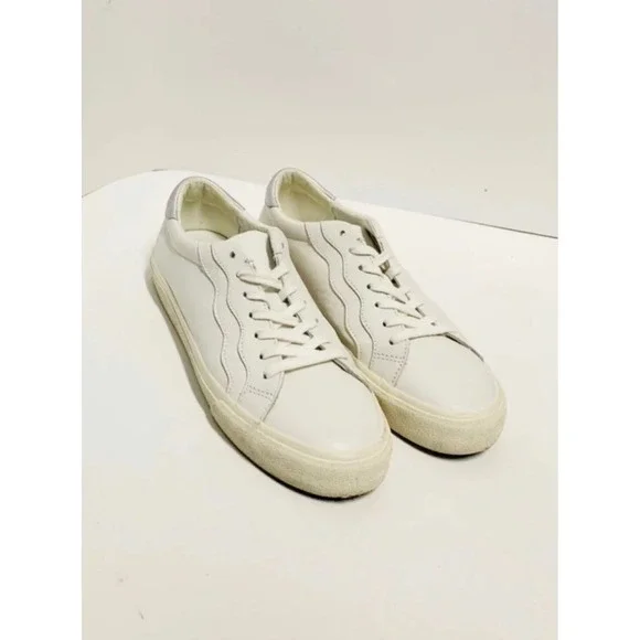 Madewell MWL Sidewalk low-top leather white silver sneakers unisex‎ - Picture 3 of 11